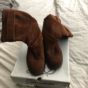 Brown Suede Riding Boots